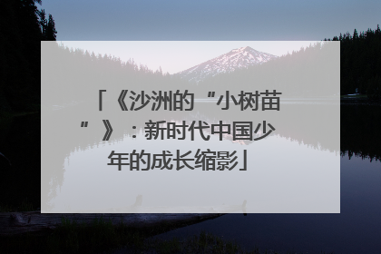 《沙洲的“小树苗”》：新时代中国少年的成长缩影