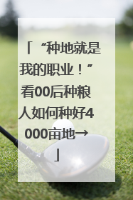 “种地就是我的职业！”看00后种粮人如何种好4000亩地→