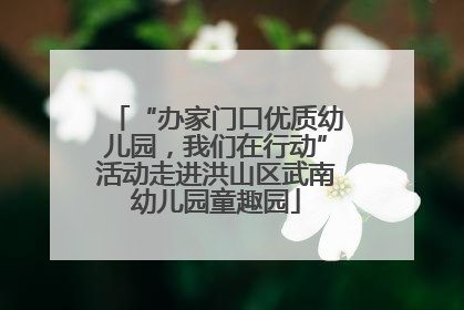 “办家门口优质幼儿园，我们在行动”活动走进洪山区武南幼儿园童趣园