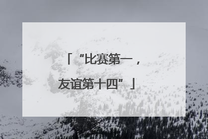 “比赛第一，友谊第十四”