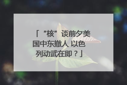 “核”谈前夕美国中东撤人 以色列动武在即？