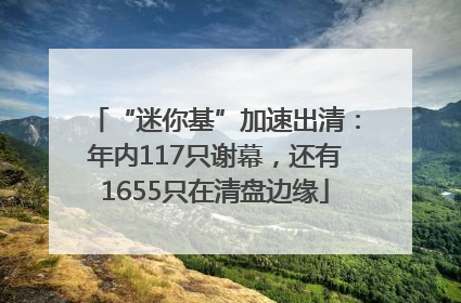 “迷你基”加速出清：年内117只谢幕，还有1655只在清盘边缘