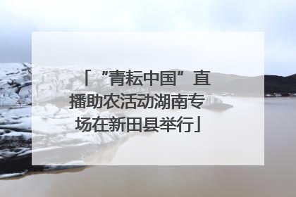 “青耘中国”直播助农活动湖南专场在新田县举行