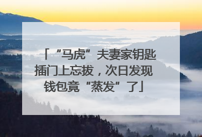 “马虎”夫妻家钥匙插门上忘拔，次日发现钱包竟“蒸发”了