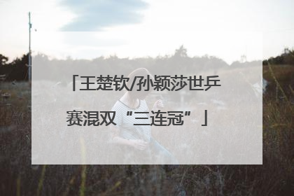 王楚钦/孙颖莎世乒赛混双“三连冠”