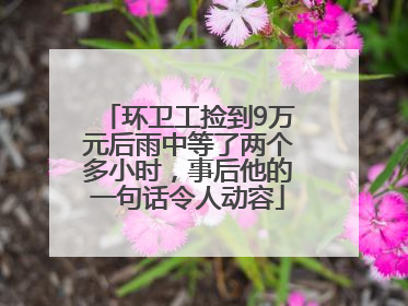 环卫工捡到9万元后雨中等了两个多小时，事后他的一句话令人动容