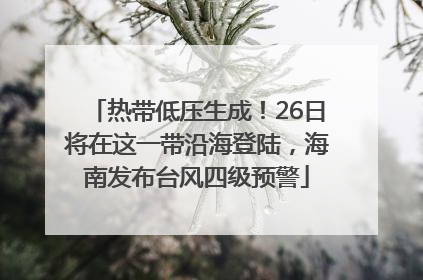 热带低压生成！26日将在这一带沿海登陆，海南发布台风四级预警