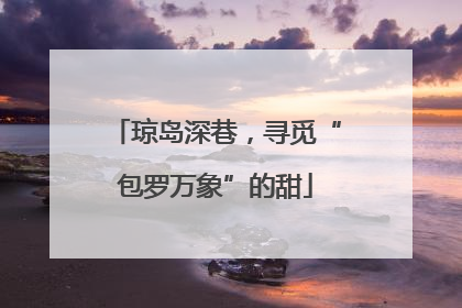 琼岛深巷，寻觅“包罗万象”的甜