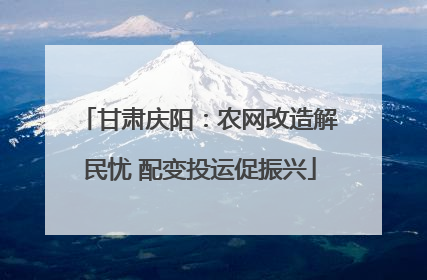 甘肃庆阳：农网改造解民忧 配变投运促振兴