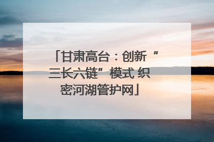 甘肃高台：创新“三长六链”模式 织密河湖管护网