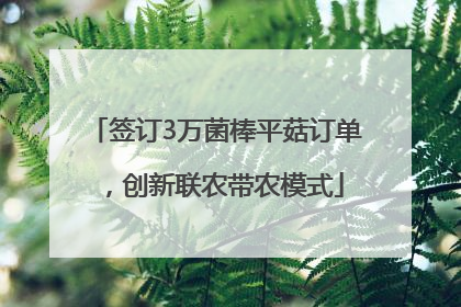 签订3万菌棒平菇订单，创新联农带农模式