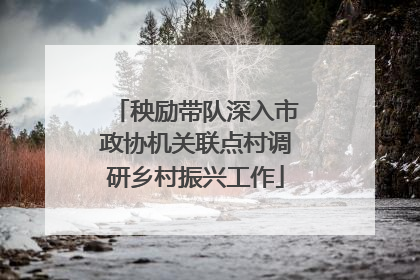 秧励带队深入市政协机关联点村调研乡村振兴工作