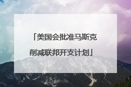 美国会批准马斯克削减联邦开支计划
