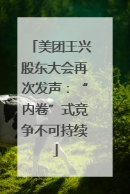 美团王兴股东大会再次发声：“内卷”式竞争不可持续