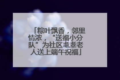 粽叶飘香，邻里情浓，“送福小分队”为社区耄耋老人送上端午祝福
