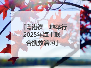 粤港澳三地举行2025年海上联合搜救演习