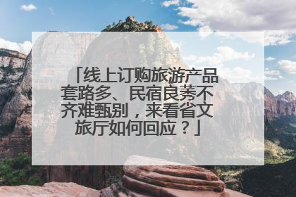 线上订购旅游产品套路多、民宿良莠不齐难甄别，来看省文旅厅如何回应？