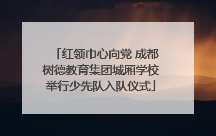 红领巾心向党 成都树德教育集团城厢学校举行少先队入队仪式