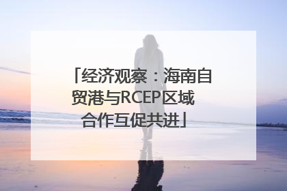 经济观察：海南自贸港与RCEP区域合作互促共进