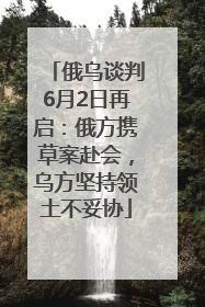 俄乌谈判6月2日再启：俄方携草案赴会，乌方坚持领土不妥协
