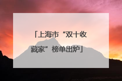 上海市“双十收藏家”榜单出炉
