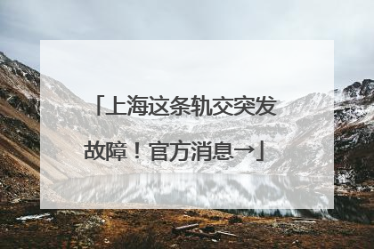 上海这条轨交突发故障！官方消息→
