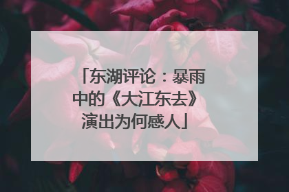 东湖评论：暴雨中的《大江东去》演出为何感人