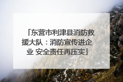 东营市利津县消防救援大队：消防宣传进企业 安全责任再压实