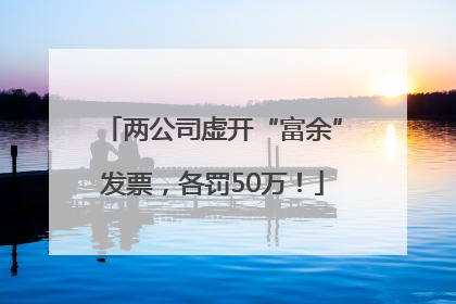 两公司虚开“富余”发票，各罚50万！