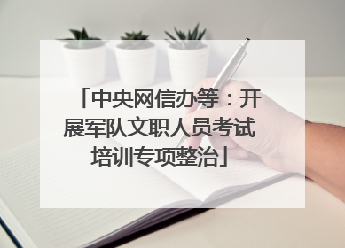 中央网信办等：开展军队文职人员考试培训专项整治