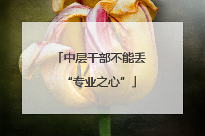 中层干部不能丢“专业之心”