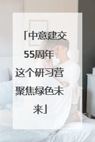 中意建交55周年 这个研习营聚焦绿色未来