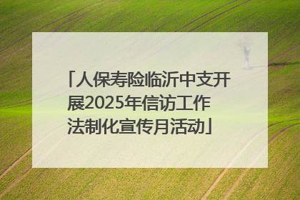 人保寿险临沂中支开展2025年信访工作法制化宣传月活动