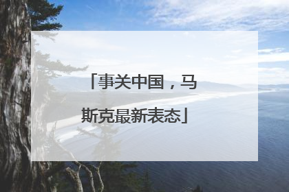 事关中国，马斯克最新表态