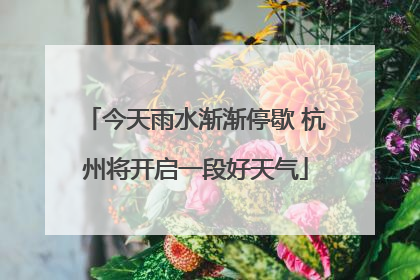 今天雨水渐渐停歇 杭州将开启一段好天气