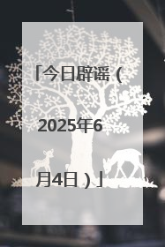 今日辟谣（2025年6月4日）