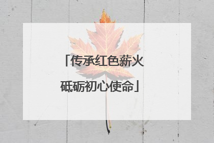 传承红色薪火 砥砺初心使命