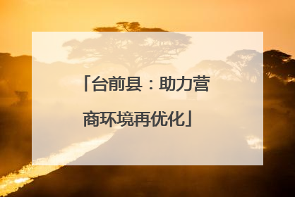 台前县：助力营商环境再优化