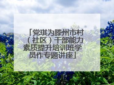 党琪为滕州市村（社区）干部能力素质提升培训班学员作专题讲座