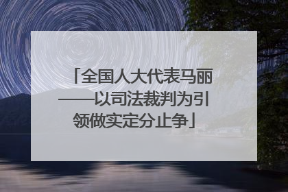 全国人大代表马丽——以司法裁判为引领做实定分止争