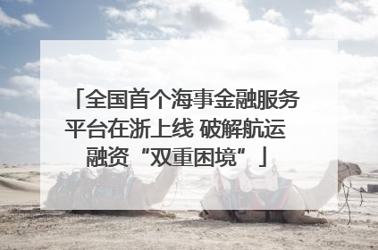 全国首个海事金融服务平台在浙上线 破解航运融资“双重困境”