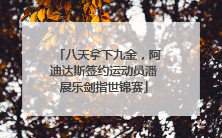 八天拿下九金，阿迪达斯签约运动员潘展乐剑指世锦赛