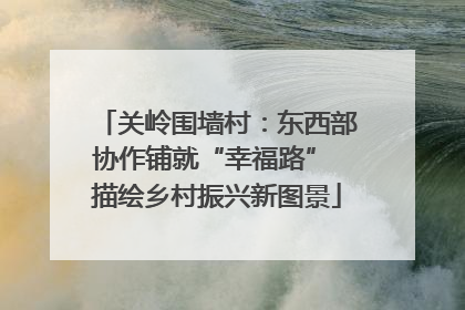 关岭围墙村：东西部协作铺就“幸福路” 描绘乡村振兴新图景