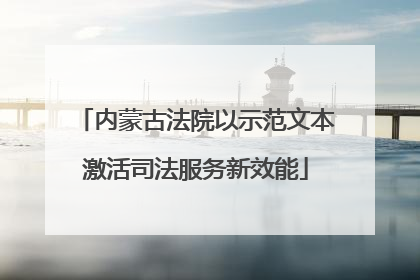 内蒙古法院以示范文本激活司法服务新效能