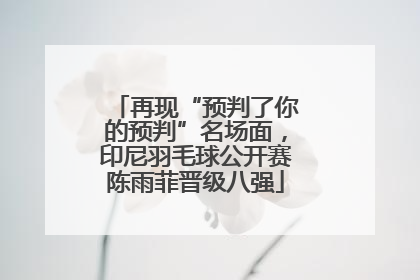再现“预判了你的预判”名场面，印尼羽毛球公开赛陈雨菲晋级八强