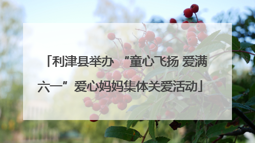 利津县举办 “童心飞扬 爱满六一”爱心妈妈集体关爱活动