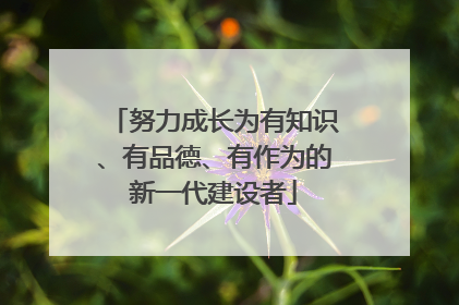 努力成长为有知识、有品德、有作为的新一代建设者