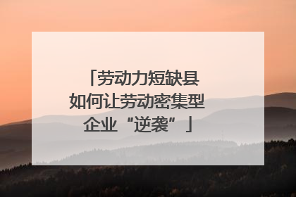 劳动力短缺县 如何让劳动密集型企业“逆袭”