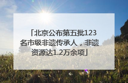北京公布第五批123名市级非遗传承人，非遗资源达1.2万余项