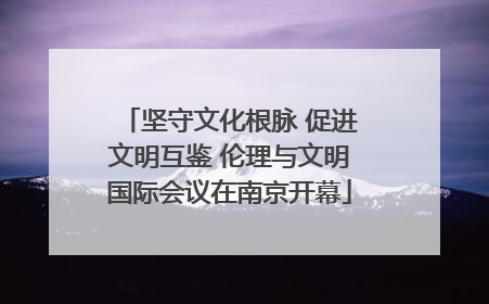 坚守文化根脉 促进文明互鉴 伦理与文明国际会议在南京开幕